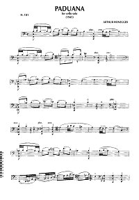 Honegger - Paduana for cello solo (1945) - Cello part - first page