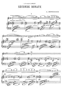 Honegger - Violin sonata N2 - Piano part - first page