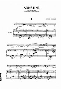Honegger - Sonatina for cello and piano - Piano part - first page