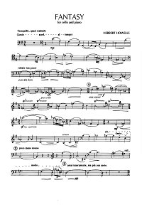 Howells - Fantasy for cello and piano - Cello part - first page