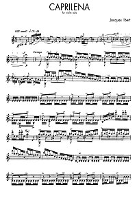 Ibert - Caprilena for violin solo - Instrument part - first page
