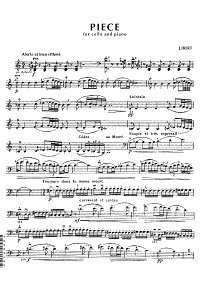 Ibert - Piece for cello and piano - Cello part - first page