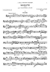 Indy - Cello sonata D-dur op.84 - Instrument part - first page