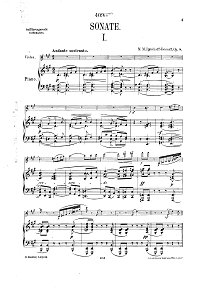 Ippolitov-Ivanov - Violin sonata A-dur op.8 - Piano part - first page