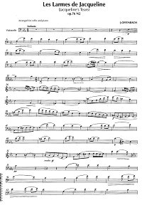 Offenbach - Les Larmes de Jacqueline (Jacqueline's Tears) for cello - Cello part - first page