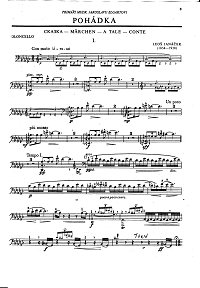 Janacek - Fairy tale for cello and piano - Instrument part - first page