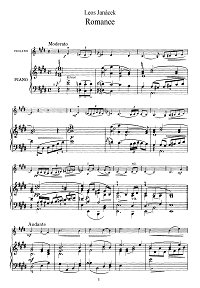 Janacek - Romance for violin - Piano part - First page