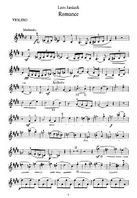 Janacek - Romance for violin - Instrument part - First page