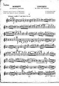 Kabalevsky - Violin concerto op.48 (Oistrakh Edition) - Instrument part - first page