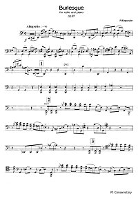 Kapustin - Burlesque for cello op.97 - Instrument part - first page