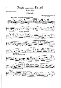 Karg Elert - Sonata Apassionata for flute - Flute part - first page