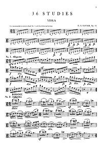 Kayser - 36 exercices for viola op.43 - Viola part - First page