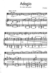Kodaly - Adagio for viola and piano - Piano part - first page