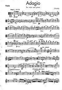 Kodaly - Adagio for viola and piano - Instrument part - first page