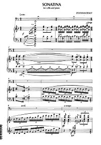 Kodaly - Sonatina for cello and piano - Piano part - first page