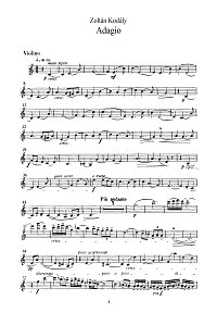 Kodaly - Adagio for violin and piano - Instrument part - First page
