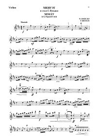 Kreisler - Menuet in Pugniani style for violin - Instrument part - First page