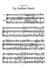 Kreisler - March of the toy soldiers for violin - Piano part - First page