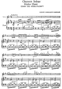 Rimsky-Korsakov - Song of an Indian Guest for violin (Kreisler) - Piano part - First page