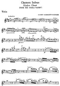 Rimsky-Korsakov - Song of an Indian Guest for violin (Kreisler) - Instrument part - First page