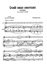 Kuhlau - Grande Sonate concertante for flute and piano op.85 - Piano part - first page