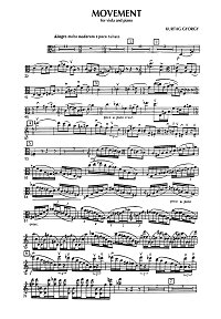 Kurtag - Movement for viola and piano - Viola part - first page