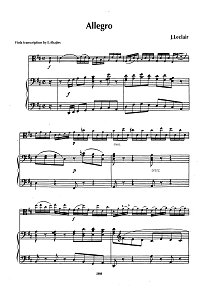 Leclair - Adagio for viola - Piano part - first page