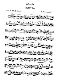Locatelli - Cello Sonata - Instrument part - first page