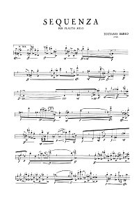 Berio Luciano - Sequence N1 for flute - Flute part - first page