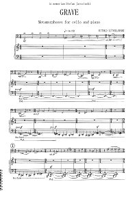 Lutoslawski - Grave for cello and piano - Piano part - first page