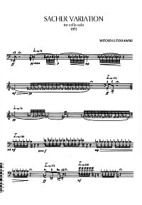 Lutoslawski - Sacher variations for cello solo - Cello part - first page