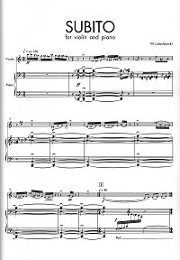 Lutoslawski - Subito for violin - Piano part - first page