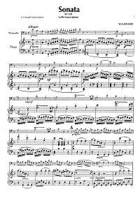 Mozart - Cello sonata K358 - Piano part - first page