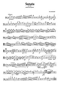 Mozart - Cello sonata K358 - Instrument part - first page