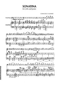 Malipiero - Sonatina for cello and piano - Piano part - first page