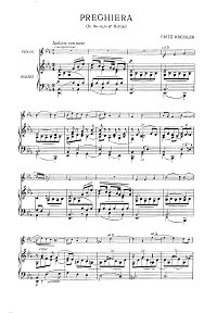 Kreisler - Preghiera in Martini style - Piano part - First page