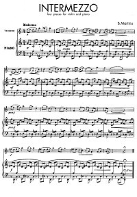 Martinu - Intermezzo - 4 pieces for violin - Piano part - first page