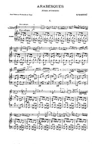 Martinu - 7 Arabesques for violin - Piano part - first page