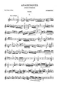 Martinu - 7 Arabesques for violin - Instrument part - first page