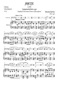 Martinu - Arietta for cello - Piano part - first page
