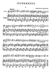 Martinu - Intermezzo for violin - Piano part - first page
