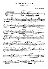 Messiaen - Le Merle Noir for flute and piano - Flute part - first page