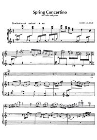 Milhaud - Concertino de printemps for violin Op. 135 - Piano part - first page
