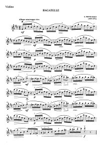 Monuschko - Bagatelle for violin - Instrument part - first page