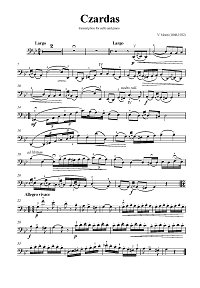 Monti - Czardash for cello and piano - Instrument part - first page