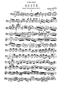 Moor - Suite for cello solo op.122 - Instrument part - first page