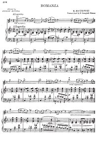 Moszkovsky - Romance for violin - Piano part - First page