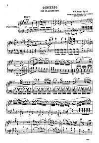 Mozart - Clarinet concerto (Viola transcription) K.622 op.107 - Piano part - first page