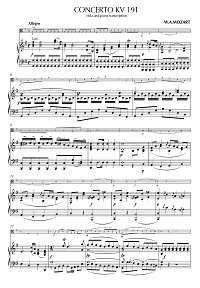 Mozart - Concerto G-dur KV191 for viola and piano - Piano part - first page
