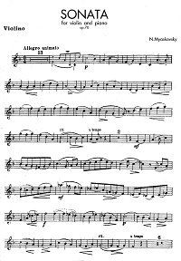 Myaskovsky - Violin sonata - Instrument part - first page